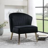 Coaster Furniture 903030 Upholstered Accent Chair with Tapered Legs Black
